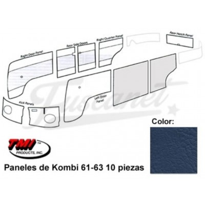 Forro Kombi Forracão Porta VW Kombi 61-63 Azul TMI USA